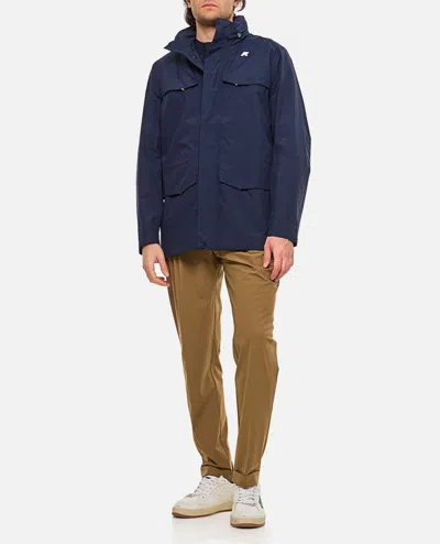 K-way Man Jacket Midnight Blue Size Xxl Recycled Polyamide In Blue