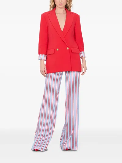 Alice And Olivia Arias Oversized Double Breasted Blazer In Red
