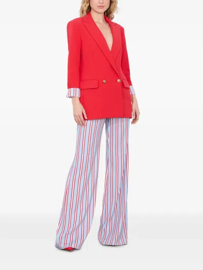 Alice And Olivia Arias Oversized Double Breasted Blazer In Red