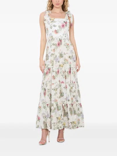 Alice And Olivia Monnie Tie Strap Tiered Maxi Dress In Multi
