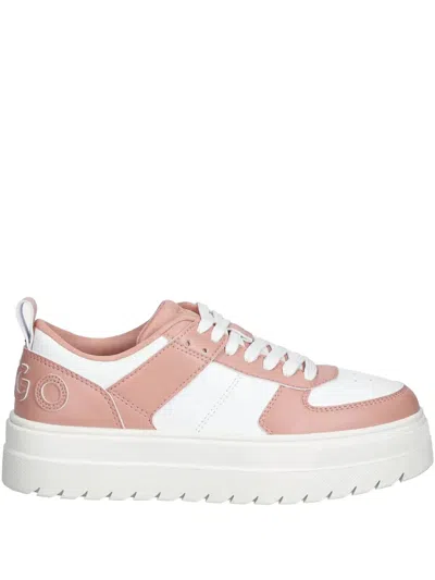 Hugo Boss Logo-lettering Sneakers In Pink
