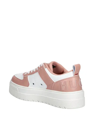 Hugo Boss Logo-lettering Sneakers In Pink