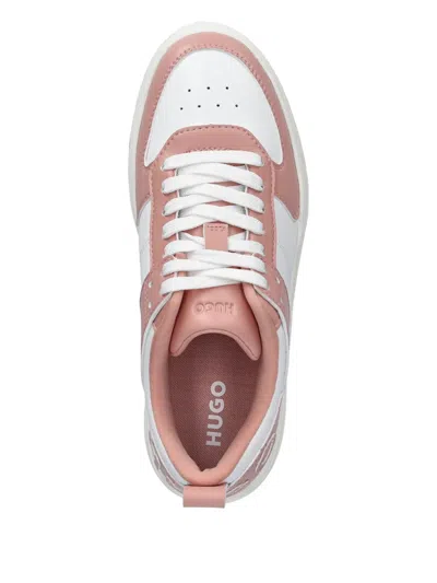 Hugo Boss Logo-lettering Sneakers In Pink