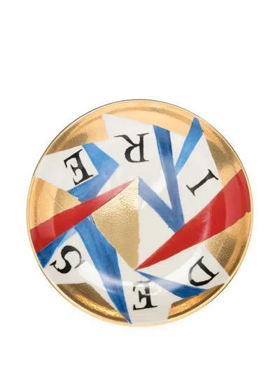 L'objet X Ruan Hoffmann Desire Porcelain Plate In Gold