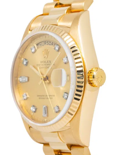 Pre-owned Rolex  Day-date Diamond 36mm In Gold