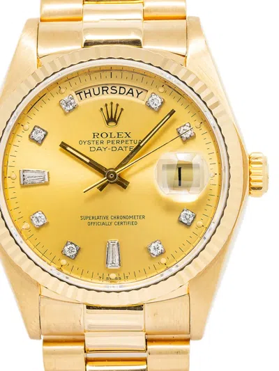 Pre-owned Rolex  Day-date Diamond 36mm In Gold