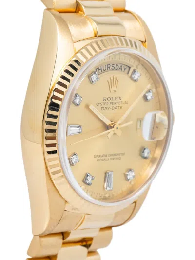 Pre-owned Rolex  Day-date Diamond 36mm In Gold