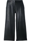 MICHAEL MICHAEL KORS LEATHER CROPPED PANTS,MF63GS51JL11626207