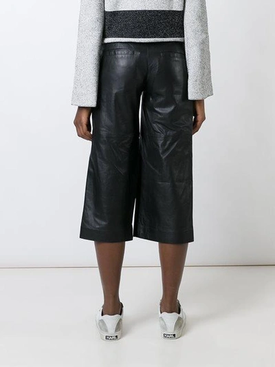 Shop Michael Michael Kors Leather Cropped Pants In Black