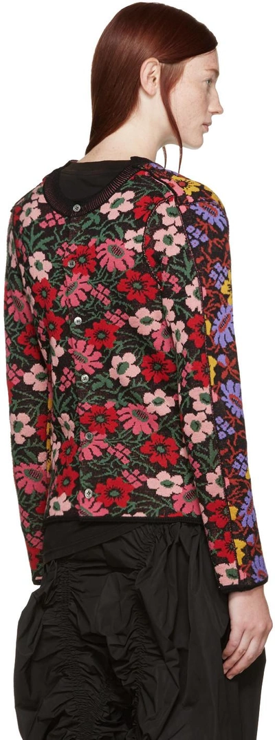 Shop Comme Des Garçons Multicolor Two-way Floral Cardigan