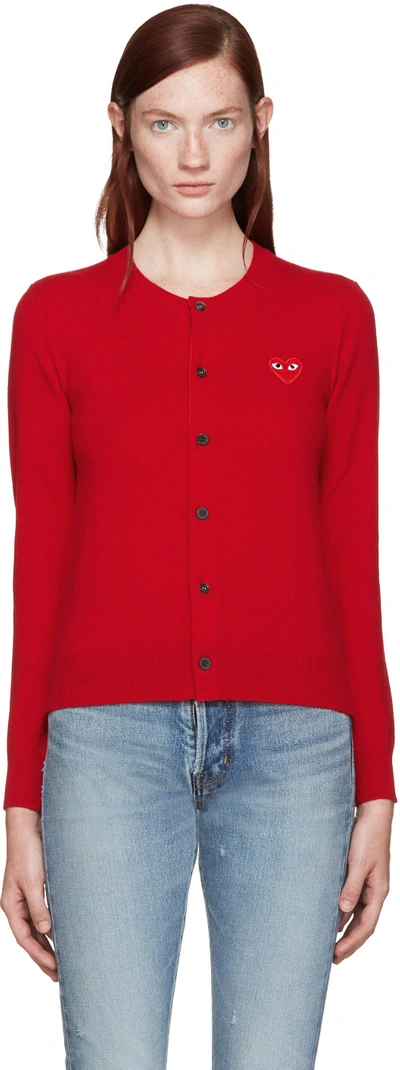 Shop Comme Des Garçons Play Red Heart Patch Cardigan