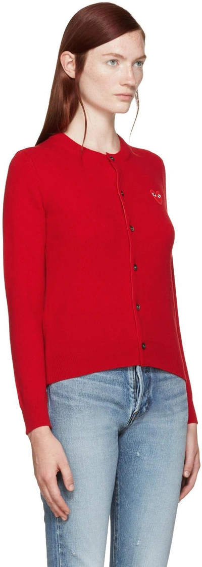 Shop Comme Des Garçons Play Red Heart Patch Cardigan