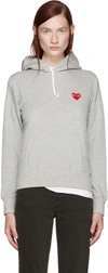 COMME DES GARÇONS PLAY Grey Heart Patch Hoodie