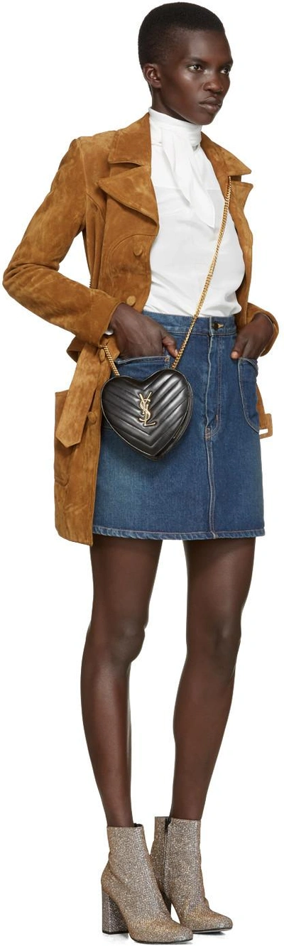 Shop Saint Laurent Blue Denim Miniskirt