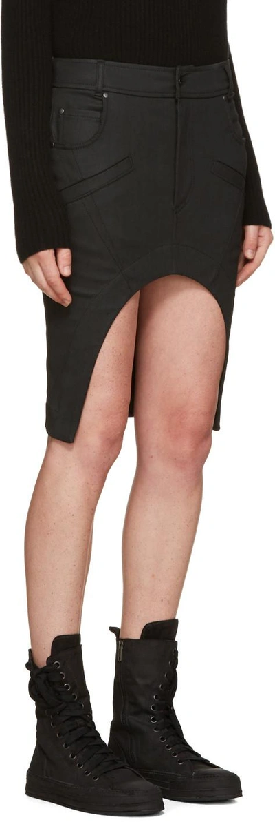 Shop Haider Ackermann Black Asymmetric Denim Miniskirt