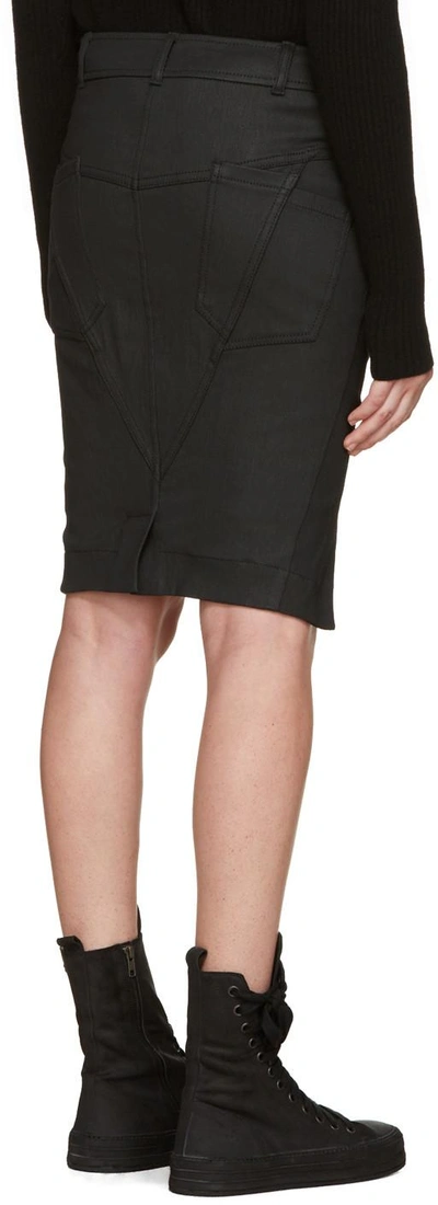 Shop Haider Ackermann Black Asymmetric Denim Miniskirt