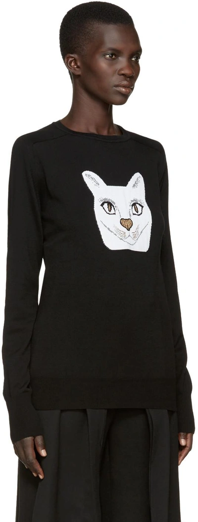 Shop Loewe Black Jacquard Cat Pullover