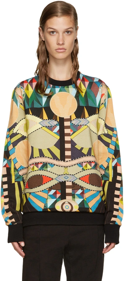 Givenchy Geometric-print Round-neck Cotton Sweatshirt In Multi