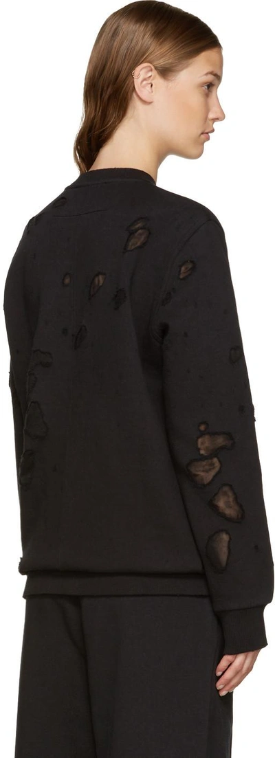 Shop Givenchy Black Destroyed Logo Pullover