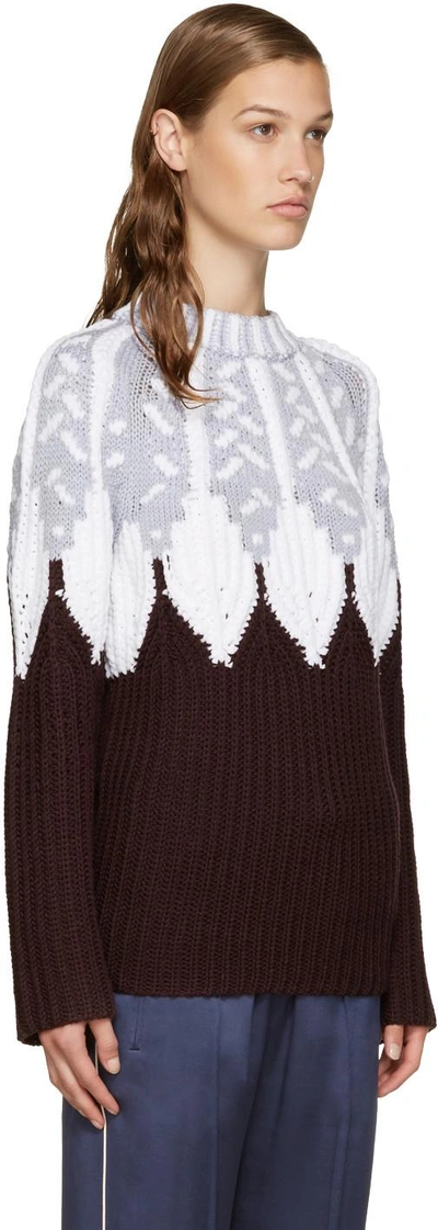 Shop Peter Pilotto Burgundy Icelandic Sweater