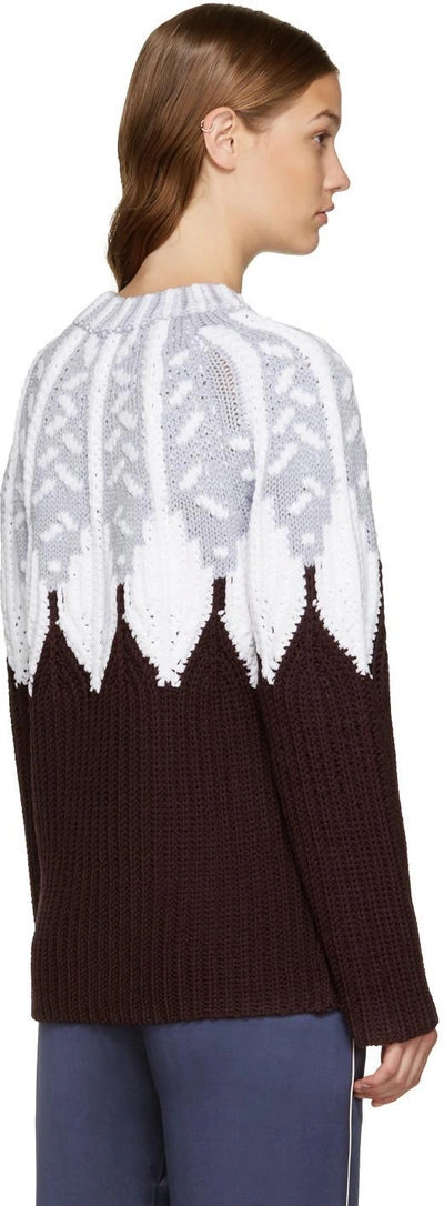 Shop Peter Pilotto Burgundy Icelandic Sweater