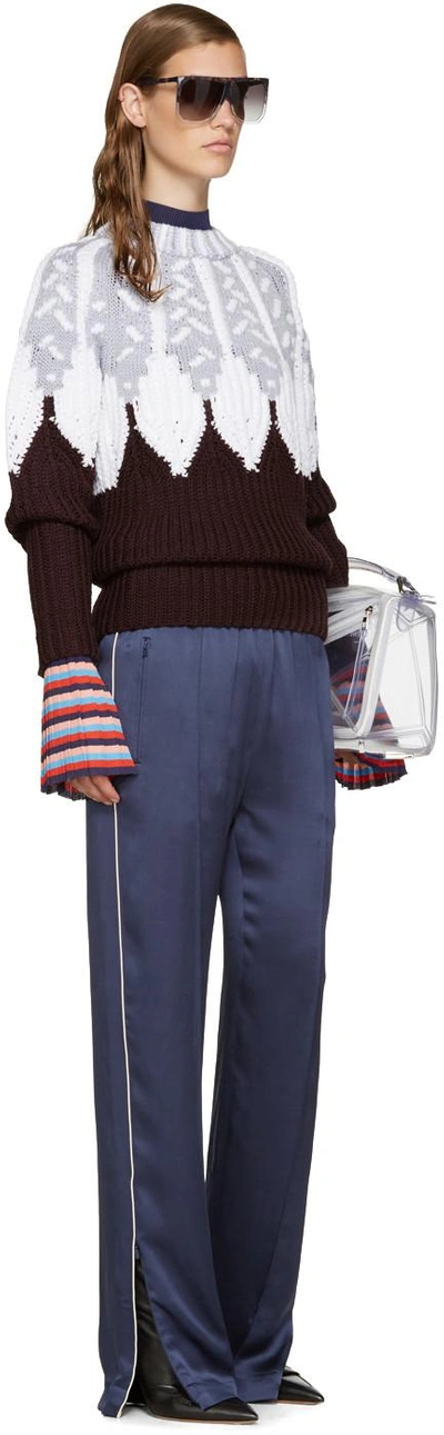 Shop Peter Pilotto Burgundy Icelandic Sweater