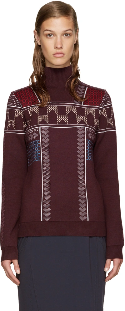 Peter Pilotto Patterned Knit Mock Neck Pullover