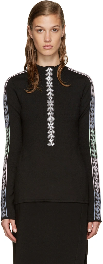 Shop Peter Pilotto Black Band Mock Neck Sweater