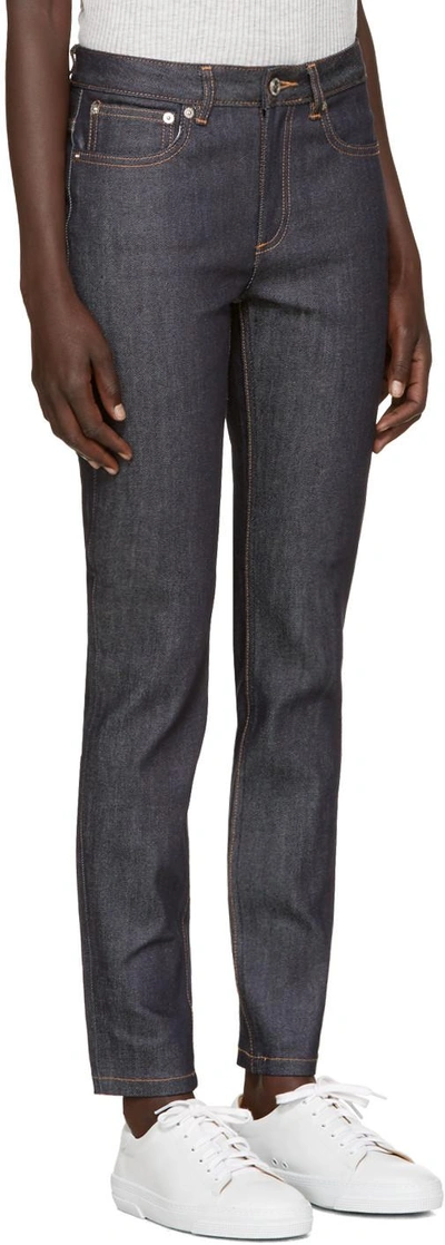 Shop Apc Indigo High Standard Jeans