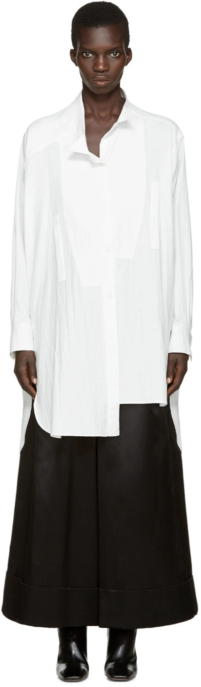 Loewe Asymmetric Striped Skirt In White
