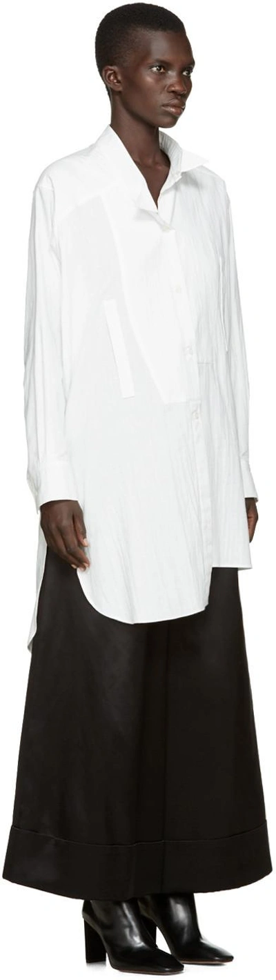 Shop Loewe White Asymmetric Shirt In 2100-white