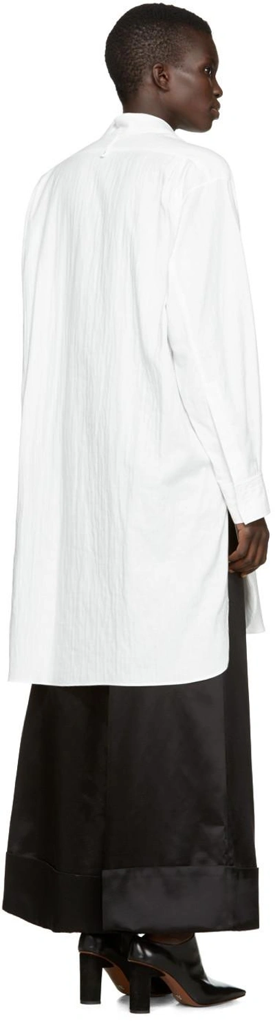 Shop Loewe White Asymmetric Shirt In 2100-white