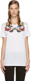 ALEXANDER MCQUEEN White Sequinned Butterfly T-Shirt