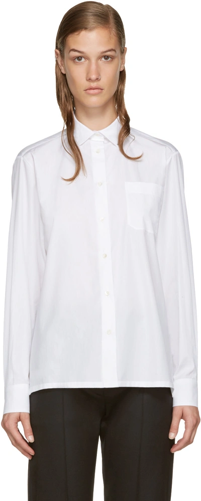 Shop Valentino White Rockstud Collar Shirt