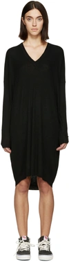 6397 Black Merino Ribbed Dress