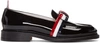 THOM BROWNE Black Patent Leather Bow Loafers