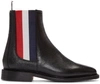 Thom Browne Black & Tricolor Chelsea Boots