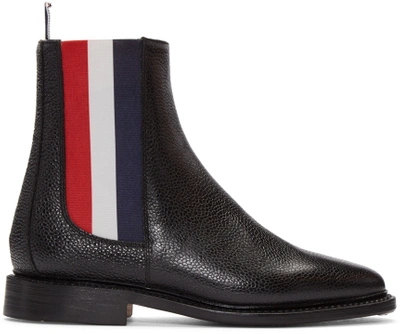 Thom Browne Black & Tricolor Chelsea Boots