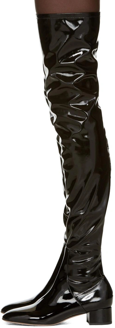 Shop Valentino Black Patent Tall Boots
