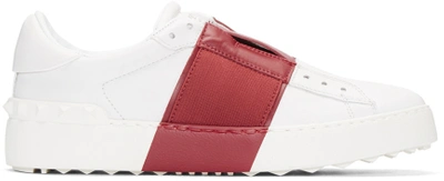 Shop Valentino White & Red Open Sneakers