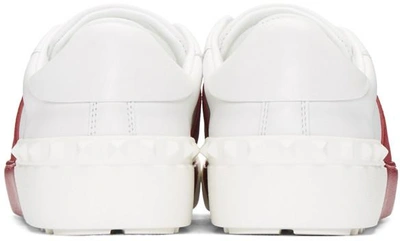 Shop Valentino White & Red Open Sneakers