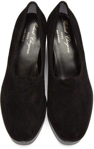 Shop Robert Clergerie Black Suede Xalo Loafers