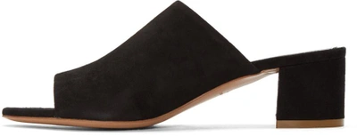 Shop Mansur Gavriel Black Suede Mules