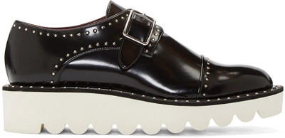 Stella Mccartney Odette Studded Faux Glossed-leather Brogues In Black