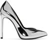 SAINT LAURENT Silver Paris Skinny Heels