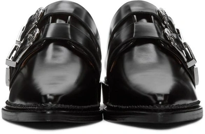 Shop Toga Black Two Buckles Loafers