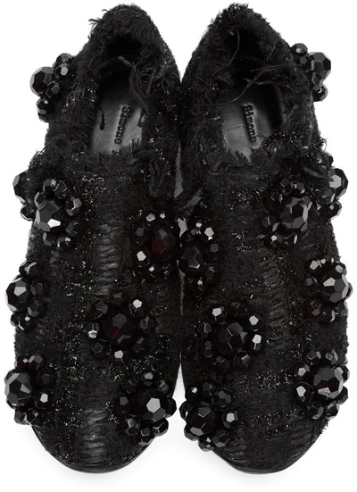Shop Simone Rocha Black Floral Tweed Sneakers