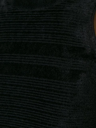 Shop Antonio Marras Striped Sleeveless Turtleneck Knitted Top In Black