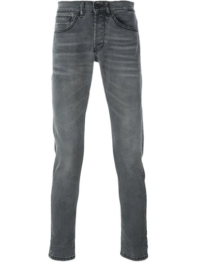 Dondup Faded Slim-fit Jeans In Denim Nero