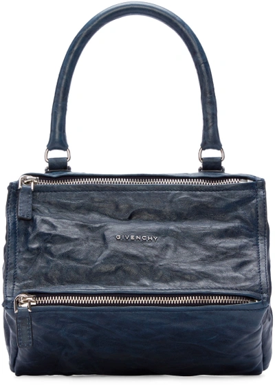 Givenchy Pandora Small Leather Shoulder Bag In 403.night Blue